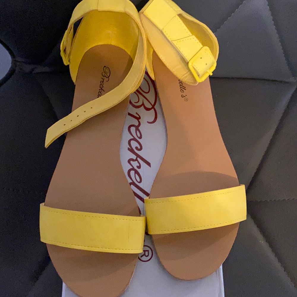 Yellow flat sandals